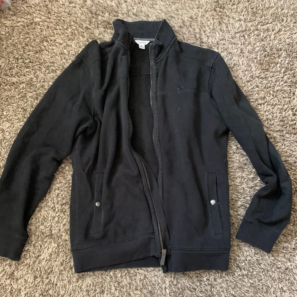 Calvin Klein Black Zip Up Sweater Black Small
